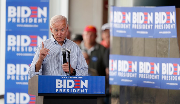 Democratic presidential candidate former Vice President Joe Biden speaks during a town hall meeting, Tuesday, June 11, 2019, in Ottumwa, Iowa.