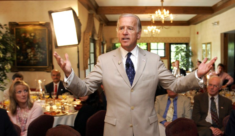Joe Biden speaks at a "Politics and Eggs" forum, in Bedford, N.H. Friday, June 30, 2006.