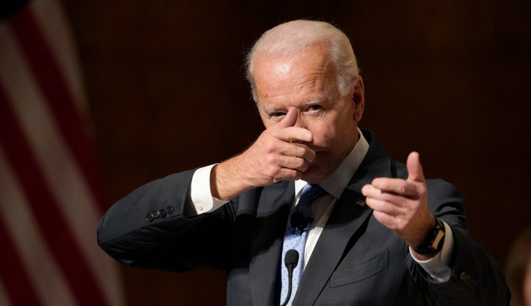 Former Vice President Joe Biden gestures as he speaks at the Chuck Hagel Forum in Global Leadership, on the campus of the University of Nebraska-Omaha, in Omaha, Neb., Thursday, Feb. 28, 2019.