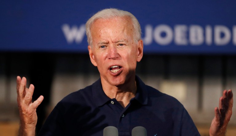 Former Vice President and Democratic presidential candidate Joe Biden, speaks at a campaign stop, Saturday, July 13, 2019, in Londonderry, N.H.