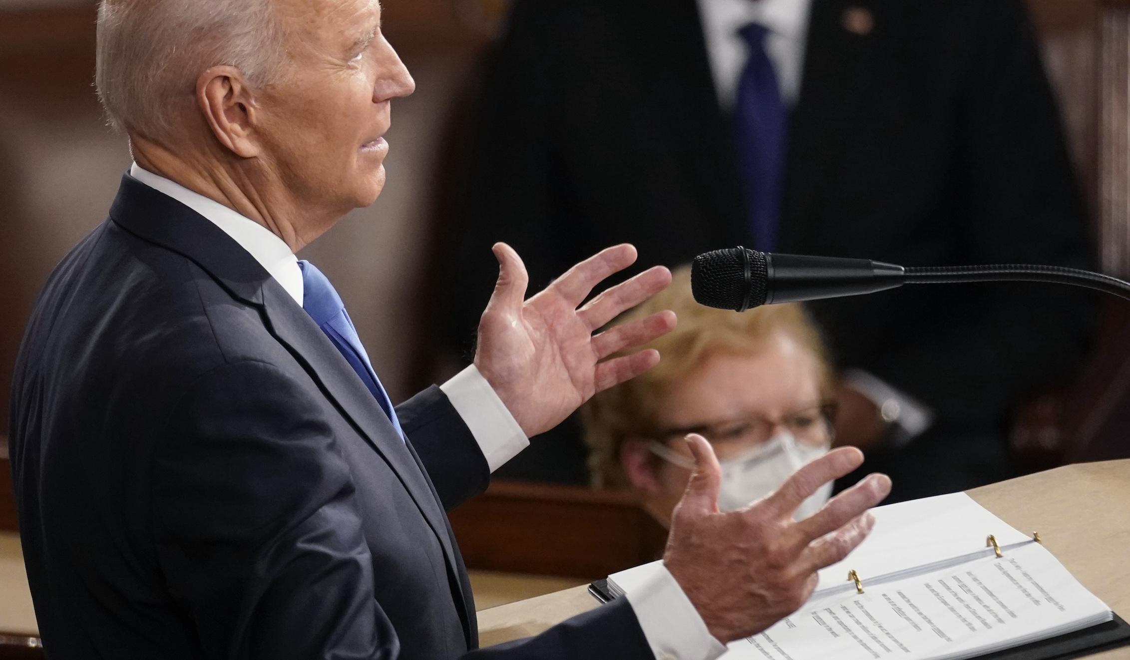 Lawmakers hear ‘low energy’ Biden address in sparsely filled chamber