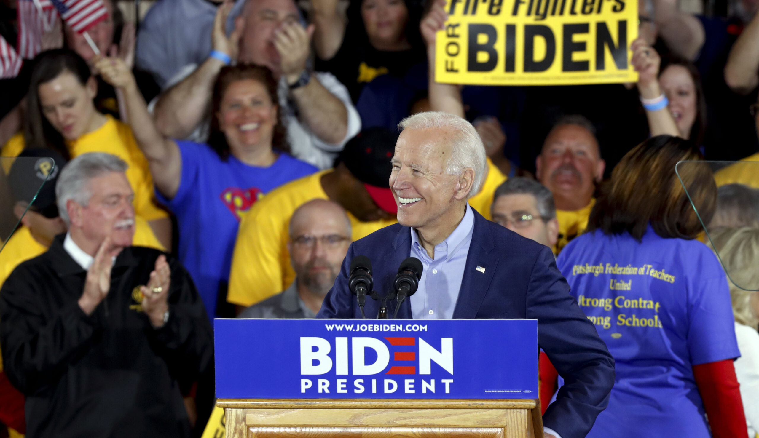 In kickoff rally, Joe Biden slams Trump tax cuts