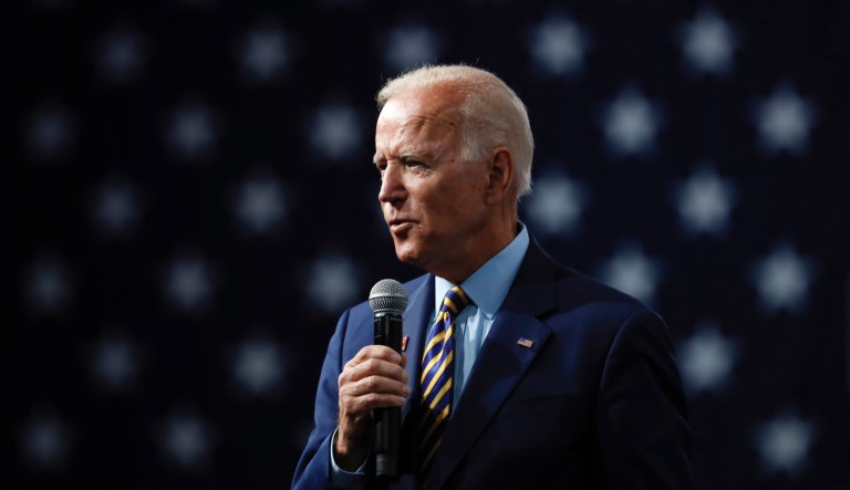 Democratic presidential candidate former Vice President Joe Biden speaks at the Presidential Gun Sense Forum, Saturday, Aug. 10, 2019, in Des Moines, Iowa. 