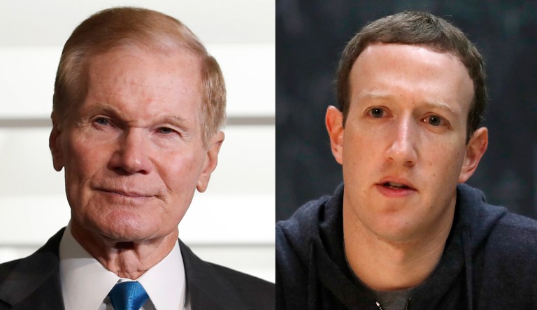 Sen. Bill Nelson and Facebook CEO Mark Zuckerberg.