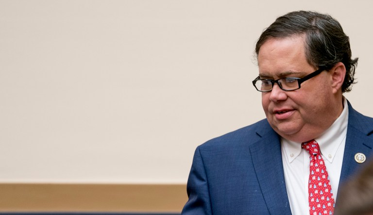 Rep. Blake Farenthold, R-Texas, arrives for a House Committee on the Judiciary oversight hearing on Capitol Hill, Wednesday, Dec. 13, 2017 in Washington.