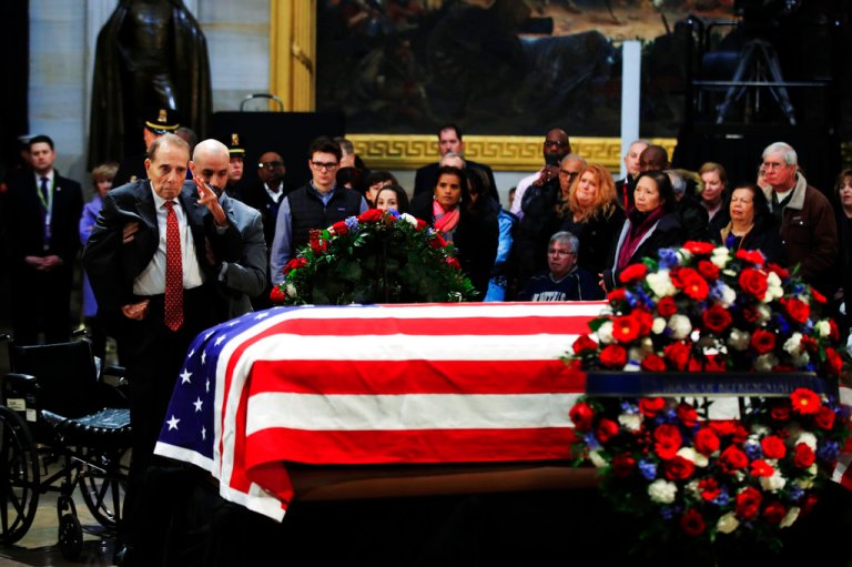 Bob Dole to lie in state in Capitol just over three years after iconic salute of H.W. Bush