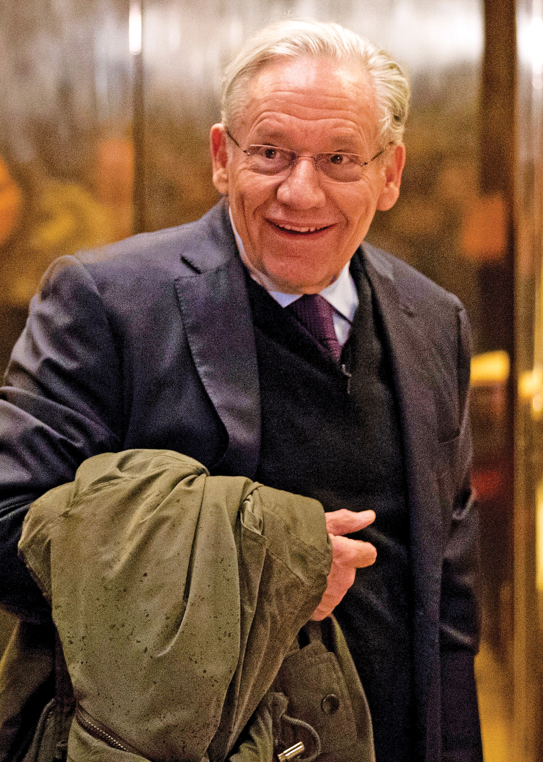 Bob Woodward visiting Trump Tower in January 2017