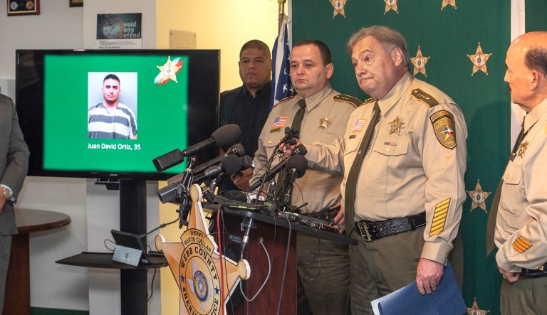 Webb County Sheriff's Office Chief Federico Garza recalls the events that led to Juan David Ortiz's arrest on Sept. 17, 2018, during a press conference at the Webb County Sheriff's Office.