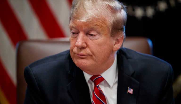 President Donald Trump speaks during a cabinet meeting at the White House, Tuesday, Feb. 12, 2019, in Washington.