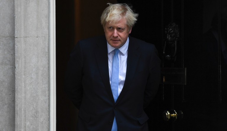 Britainâs Prime Minister Boris Johnson walks out from 10 Downing Street, in London, Thursday, Sept. 5, 2019.