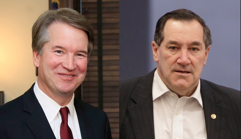 Supreme Court nominee Brett Kavanaugh and Sen. joe Donnelly, D-Ind.
