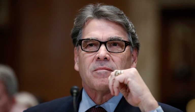 Energy Secretary Rick Perry testifies on the FY2019 budget during a hearing of the Senate Appropriations Committee Subcommittee on Energy and Water Development on Capitol Hill, Wednesday, April 11, 2018 in Washington. 