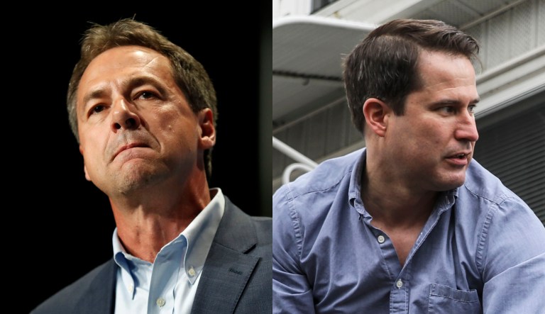 Steve Bullock and Seth Moulton are seen.