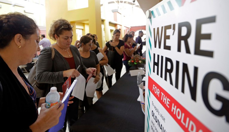 Forecasters had expected jobless claims to tick up, after hitting the lowest mark in nearly 49 years the previous week. (AP Photo/Alan Diaz, File)