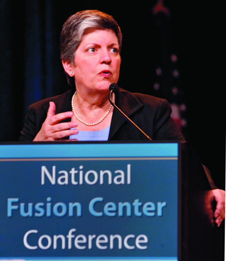FILE - In this March 15, 2011 file photo, Homeland Security Secretary Janet Napolitano speaks at the National Fusion Center Conference in Denver. A multibillion-dollar information-sharing program that was created in the aftermath of 9/11 has improperly collected information about innocent Americans and produced no valuable intelligence on terrorism, according to a Senate report that describes an effort that ballooned far beyond anyone's ability to control. (AP Photo/Ed Andrieski, File)