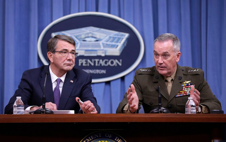 Gen. Joseph Dunford said Tuesday that he has given Defense Secretary Ash Carter a recommendation about the troop level in Afghanistan beyond the end of this year. (AP Photo/Mauel Balce Ceneta)
