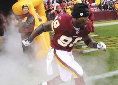Nick Wass/AP
Coaches say Brian Orakpo, who was named to the Pro Bowl in each of his first two seasons with the Redskins, has improved and could be even better this year.
