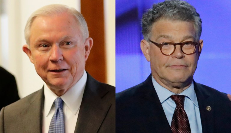 Attorney General Jeff Sessions cast blame on Sen. Al Franken, D-Minn., for posing the inquiry that prompted his response. (AP Photos)