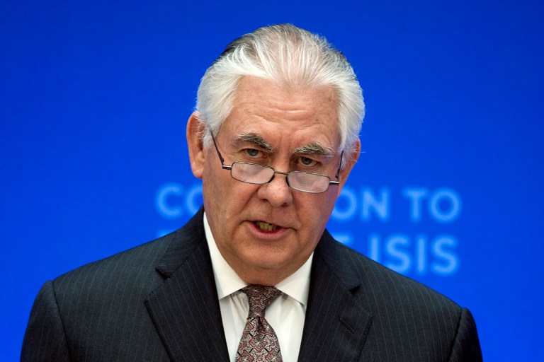 Secretary of State Rex Tillerson warned of U.S. retaliation against war criminals while visiting a memorial to Italian victims of the Nazis. (AP Photo/Cliff Owen, File