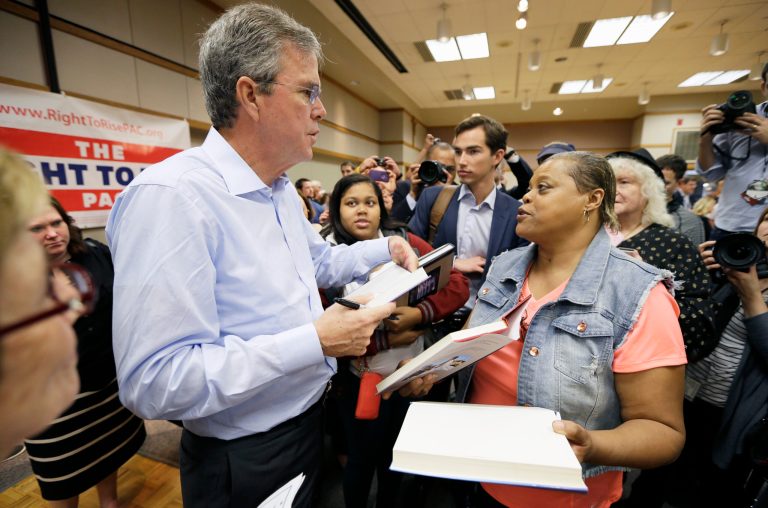 With Jeb Bush slated to announce his presidential campaign June 15, it's worth asking why the fundraising juggernaut is just doing okay in the polls. (AP Photo)