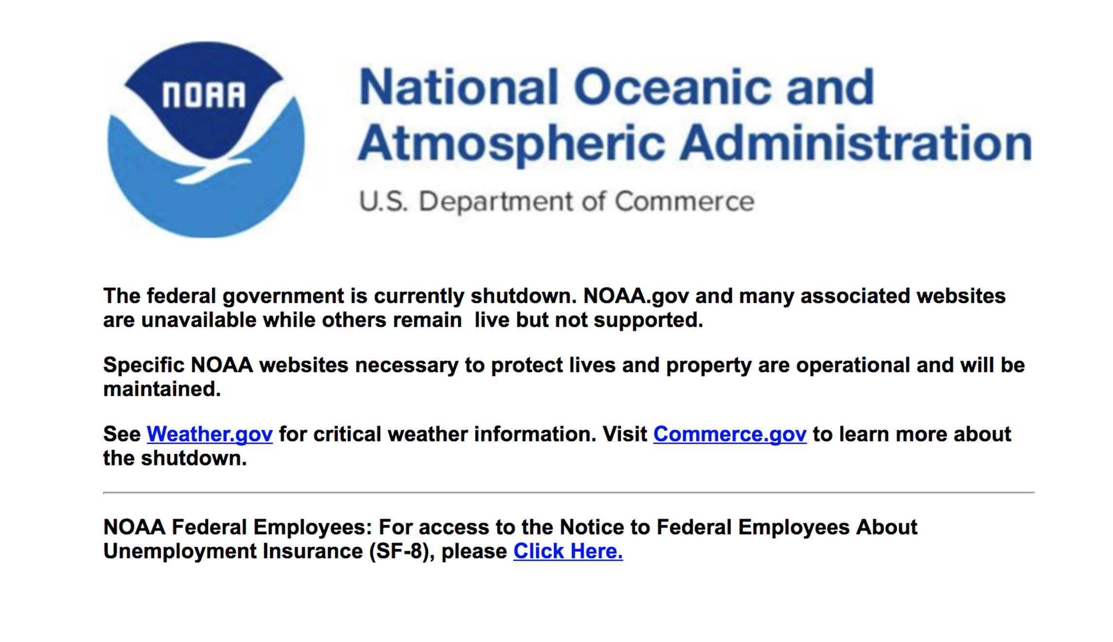 NOAA’s climate change website goes dark under shutdown
