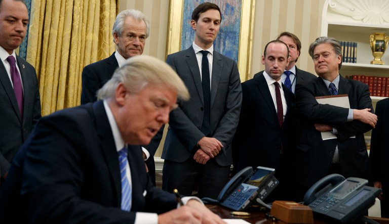 In the White House, keeping West Wing staff and the relevant Cabinet agencies out of the loop risks undermining confidence in President Trump's leadership and threatens to derail his agenda. (AP Photo/Evan Vucci)
