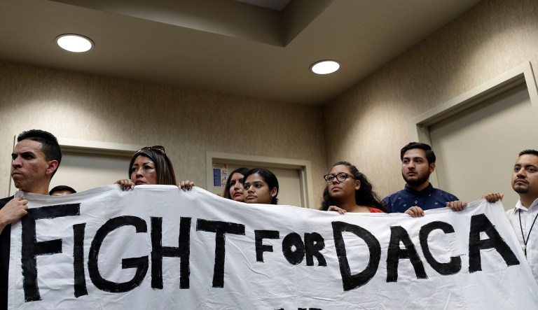 Attorneys general in 15 states and the District of Columbia have filed a lawsuit to protect recipients of the Deferred Action for Childhood Arrivals program, which the Trump administration started winding down this week. (AP Photo/John Locher)