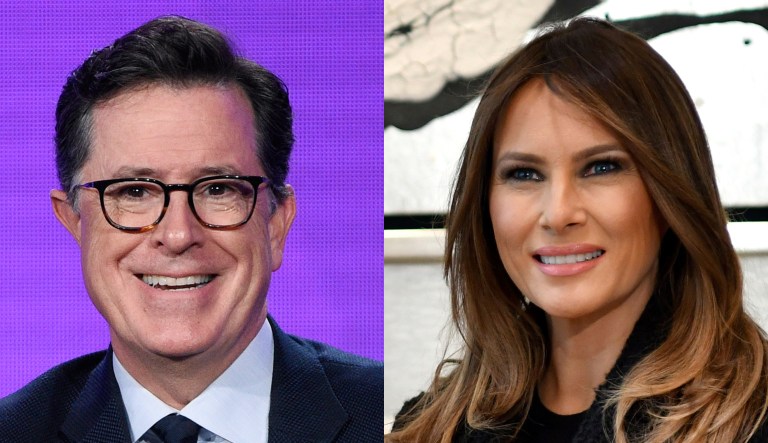 "The Late Show" clipped together videos of Trump to create the message. (AP)