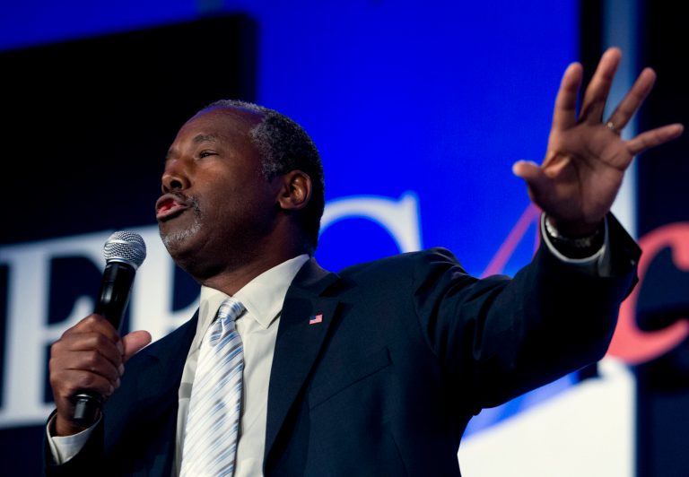 Republican presidential candidate, retired neurosurgeon Ben Carson speaks during the Values Voter Summit, held by the Family Research Council Action, Friday, Sept. 25, 2015, in Washington. (AP Photo/Jose Luis Magana)