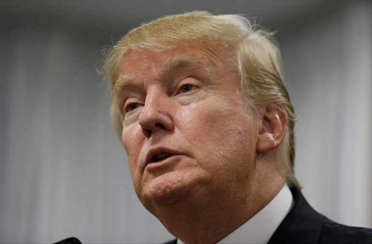 Republican presidential candidate Donald Trump speaks during a news conference, Saturday, July 25, 2015, in Oskaloosa, Iowa. (AP Photo/Charlie Neibergall)