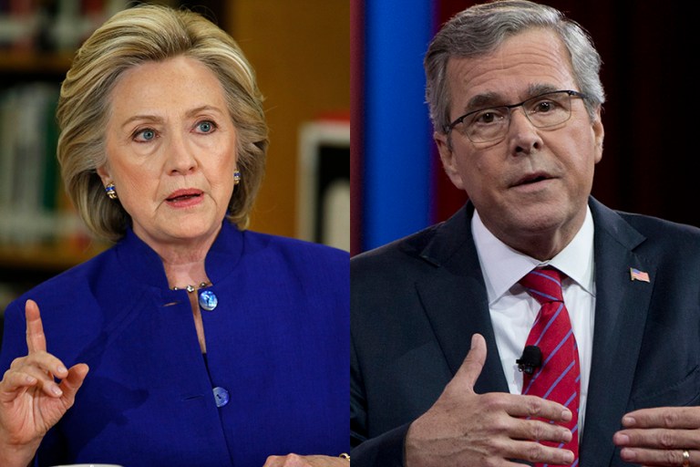 The Clinton and Bush political dynasties are clogging up the electoral process. (AP photos)