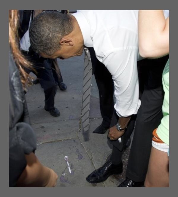 Woman Spills Yogurt on President in Boulder