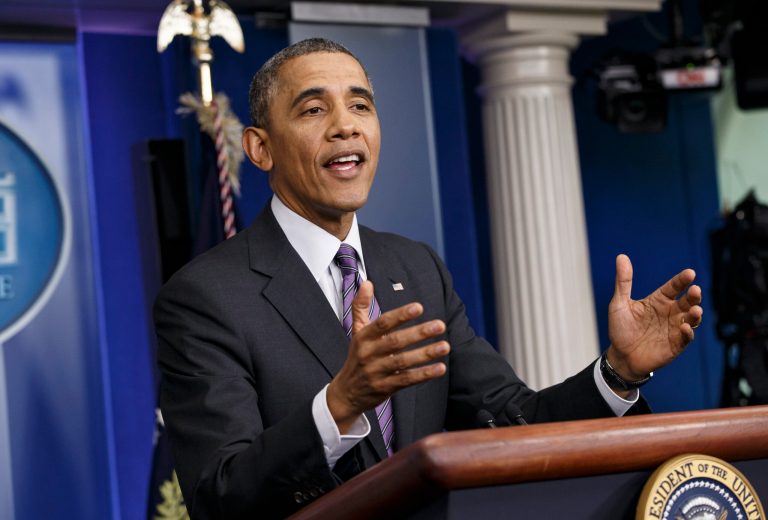 FILE - In this April 17, 2014, file photo, President Barack Obama speaks at the White House in Washington. Obama says the botched execution of an Oklahoma inmate highlights significant problems with the death penalty, and he's asking the attorney general for a review. Obama says he found inmate Clayton Lockett's execution on April 29 