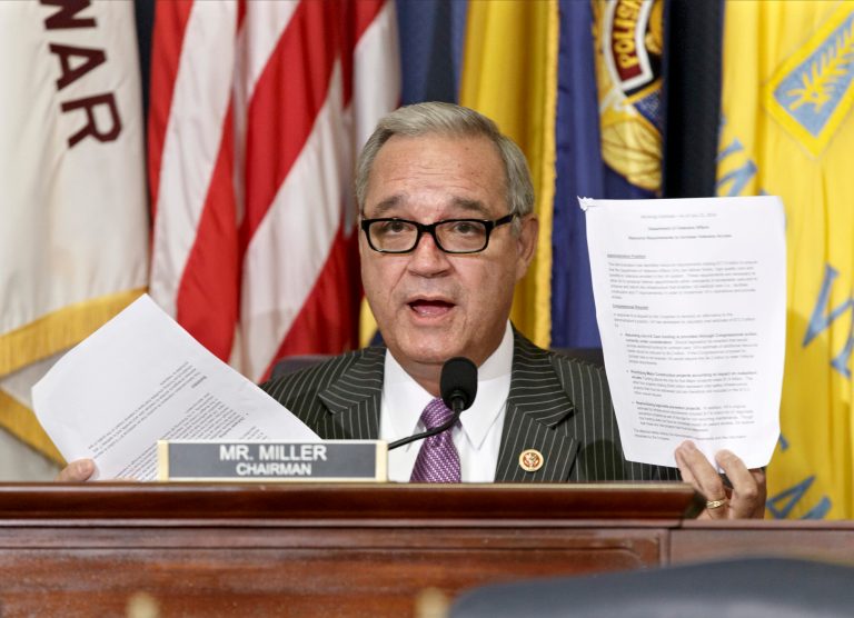In this photo from July 24, Rep. Jeff Miller holds resource requests from the Department of Veterans Affairs.