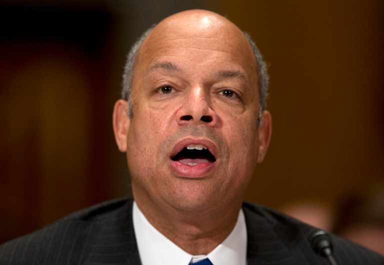 Jeh Johnson, President Obama's choice to lead the Department of Homeland Security, testifies on Capitol Hill in Washington on Wednesday. (Graeme Jennings/Washington Examiner)