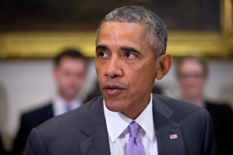 President Obama in the Roosevelt Room at the White House in Washington. (AP Photo/Andrew Harnik)