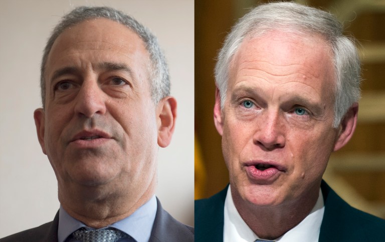 Generic ballots put the GOP ahead on national security issues, but that might backfire as Sen. Johnson (on the right) continues his attacks on Feingold.(AP Photos)