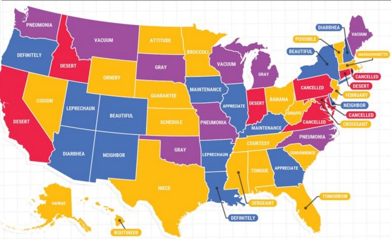 Google mapped out the most common spelling requests for all 50 states and included the District of Columbia. (AP Photo/Mark Lennihan)