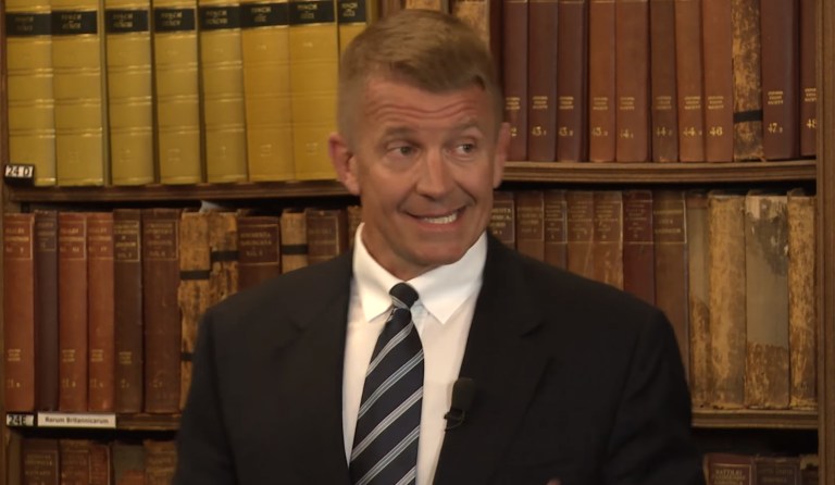 Prince, the founder of the now defunct military contracting firm Blackwater, is a controversial figure who will, if he runs, no doubt be demonized by the media as he has been in the past. (Image courtesy screenshot)