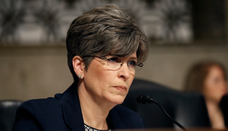 The FBI on Friday arrested an Omaha man for making threats against Republican Sen. Joni Ernst of Iowa. (AP Photo/Alex Brandon)