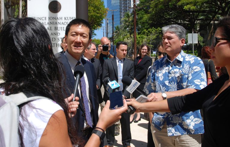 A federal judge in Hawaii decided on Wednesday to extend an order that temporarily blocks President Trump's revised travel ban. (AP Photo/Caleb Jones)