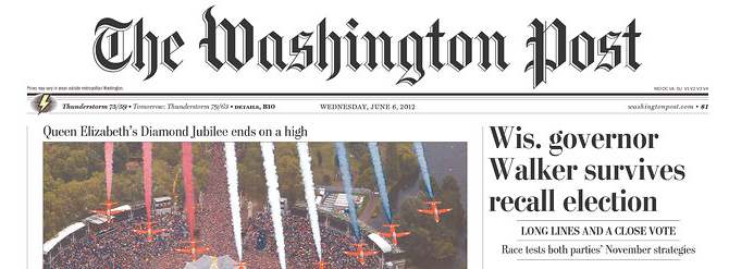 Washington Post cover: ‘Close vote’ for Walker