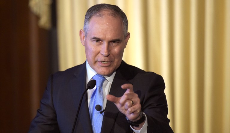 Dozens of petitions from small refiners are landing in EPA Administrator Scott Pruitt's inbox asking him to waive the renewable fuel mandate in the wake of the bankruptcy filing by the Philadelphia Energy Resources refinery. (AP Photo/Susan Walsh, File)