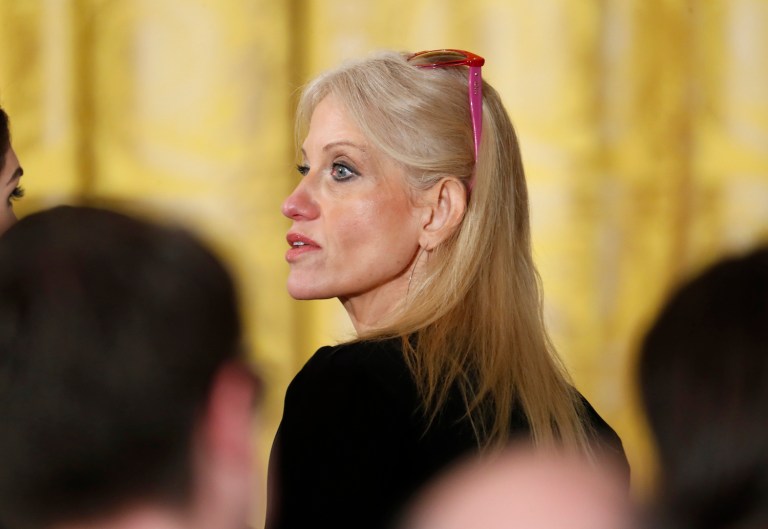 The watchdog disagrees with White House that Conway did not commit ethics violations by promoting Ivanka Trump's fashion line. (AP Photo/Pablo Martinez Monsivais)