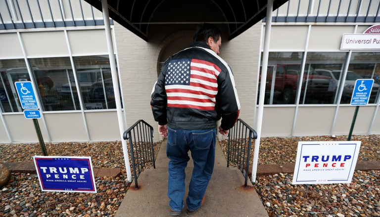 It's fitting and telling that Trump could get so many people to vote for him and so few people to show up for him. Because Trump is the candidate of the socially disconnected. (AP Photo/Charlie Neibergall)