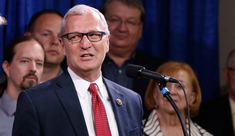Rep. Kevin Cramer, R-N.D., had long been expected to challenge Heidi Heitkamp in a state President Trump won overwhelmingly in the 2016 election. (AP Photo/Charles Rex Arbogast)