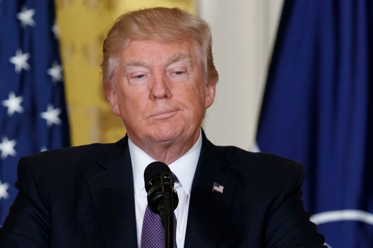 More than half of Americans are uneasy about President Trump's ability to handle North Korea and its nuclear program, according to a new poll. (AP Photo/Evan Vucci)