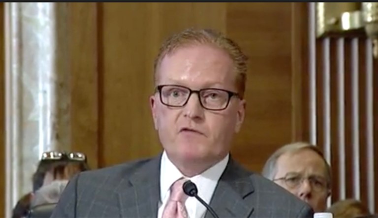 A Federal Energy Regulatory Commission spokesman Wednesday night confirmed Kevin McIntyre (pictured above) will be sworn in as commissioner on Thursday. (Screenshot)