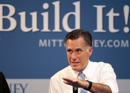 Republican presidential candidate Mitt Romney hosts a small-business roundtable during a campaign stop on Monday in Costa Mesa, Calif. (AP Photo)