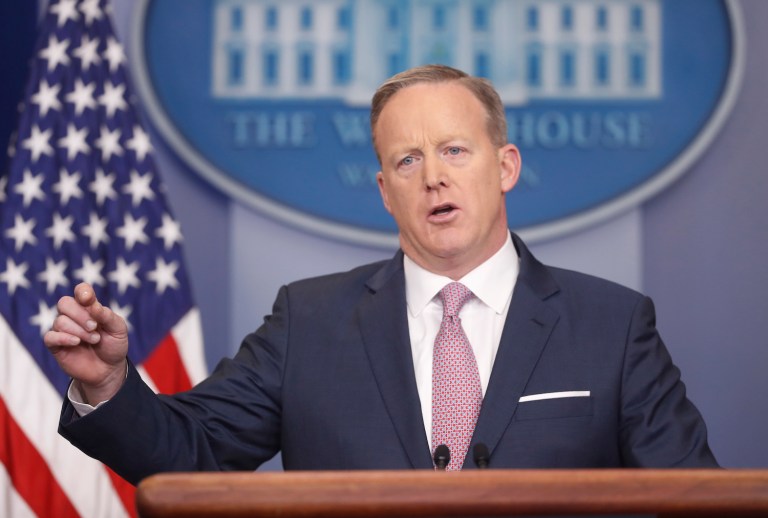 Sean Spicer indicates 